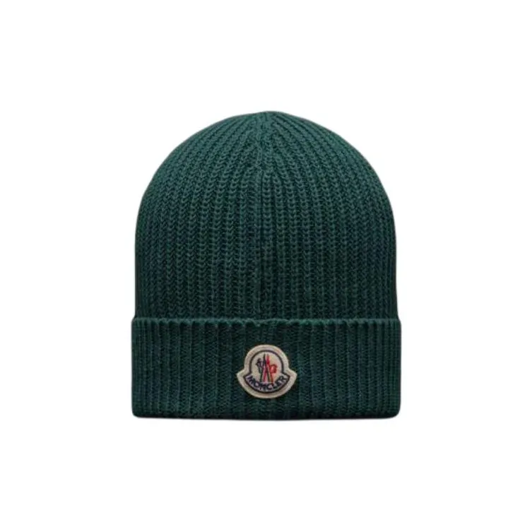 Moncler Logo Patch Knitted Beanie-0
