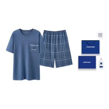 Floating Light Islands Pajama Set Men's Blue