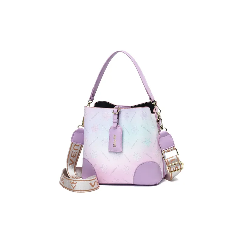 Weymond PU Bucket Bag, Crossbody, One Shoulder Handbag Women's Ecru/Blue/Purple/Pink/Brown/Black-0