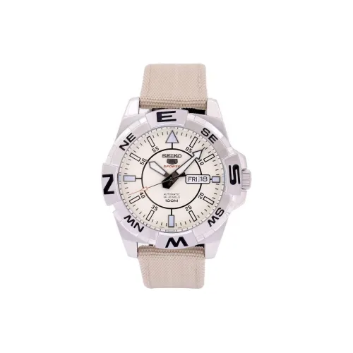 SEIKO Automatic Mechanical Movement Nylon Strap Watch 46mm Unisex Yellow Watch Dial SRPA67K1