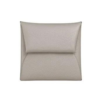 HERMES Bastia Evercolor Calfskin Coin Purses Wallets Women's 8L Beton Glacier White With Concrete Gray Accents