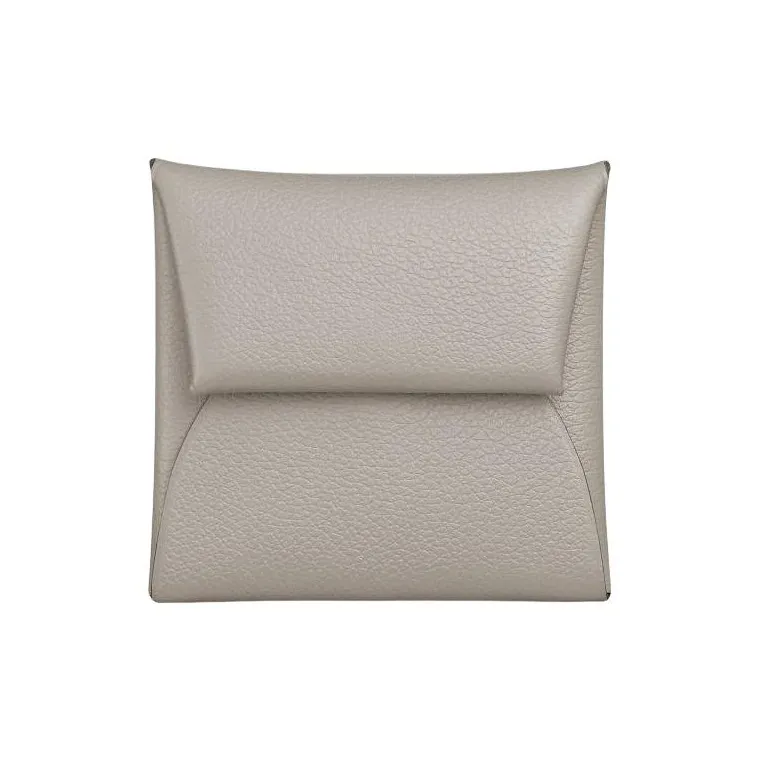 HERMES Bastia Evercolor Calfskin Coin Purses Wallets Women's 8L Beton Glacier White With Concrete Gray Accents-0
