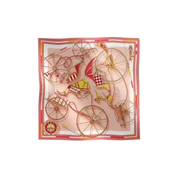 HERMES Silk Scarves Unisex Pink