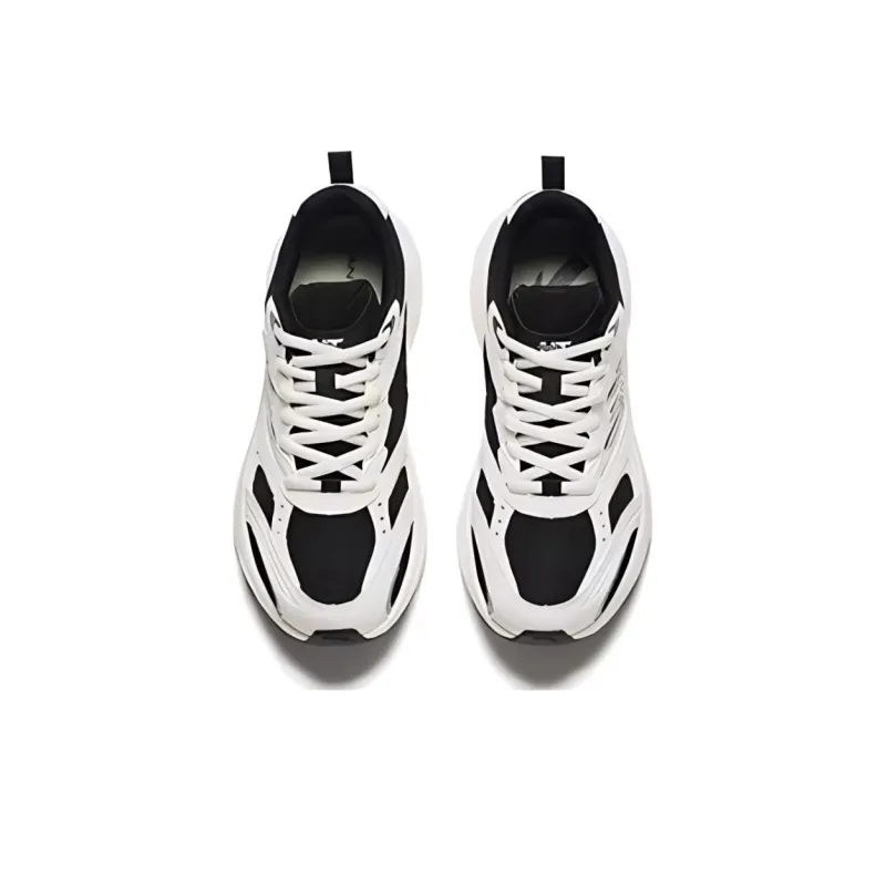Anta Cushioning Wear Resistant Low Top Casual Running Shoes Women's White Black-1