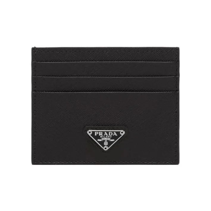 PRADA Leather Card Holder Women's Black-0