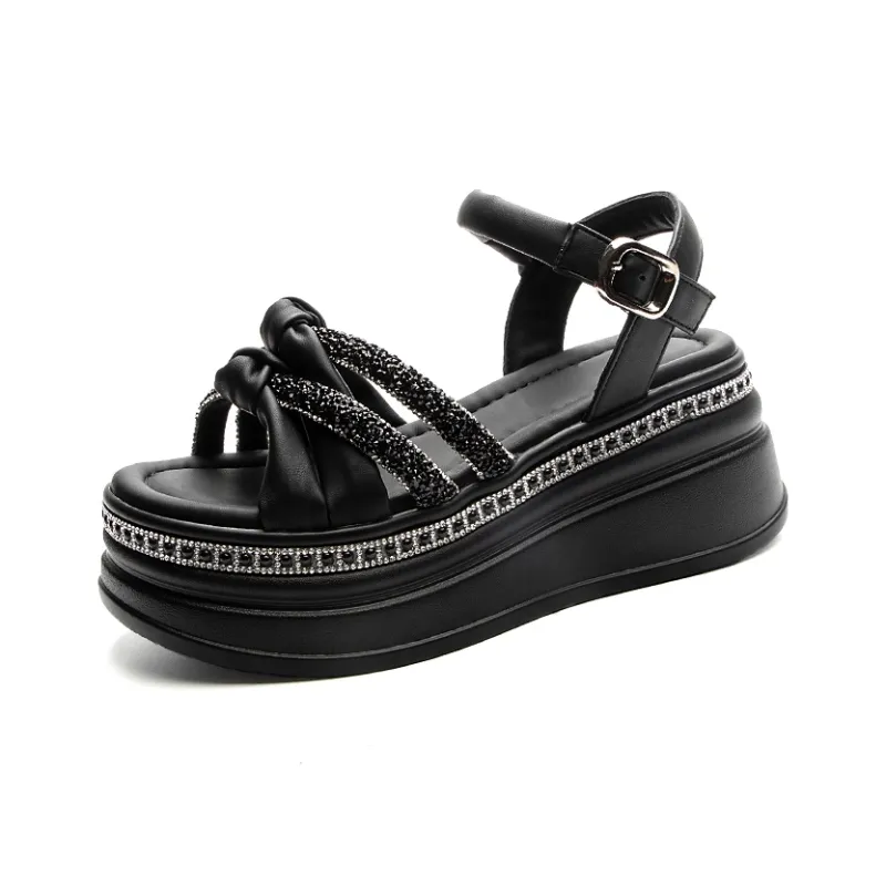 Shoe Cabinet Floral Language One Strap Sandals 7cm Women's-5
