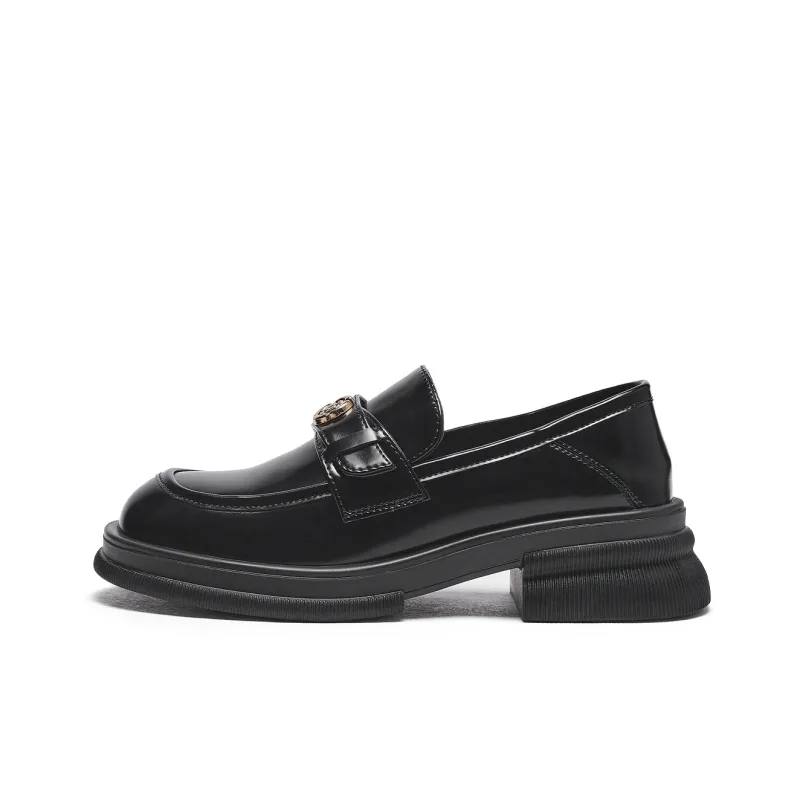 Hotwind Leather Shoes Medium Heel Women's-0
