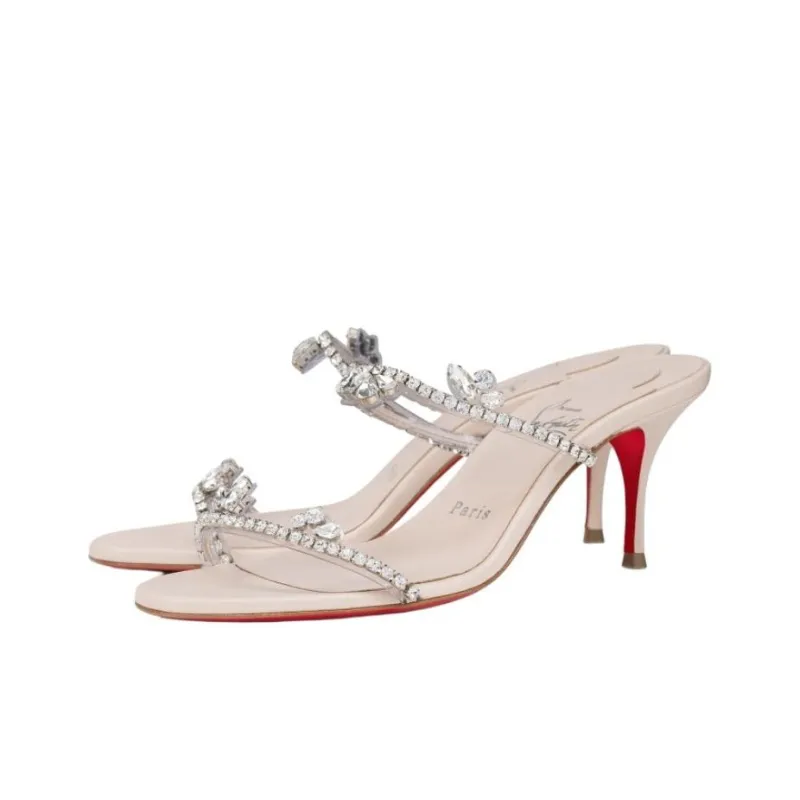 CL LUBOTING Slide Slippers Women's Silver-2