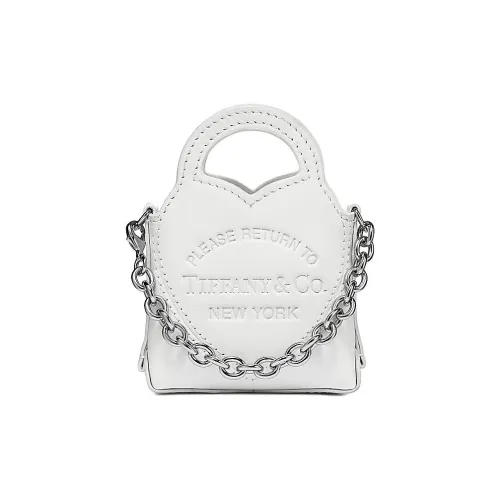 TIFFANY & CO. Return To Tiffany Collection Calfskin Handbag Nano Women's White