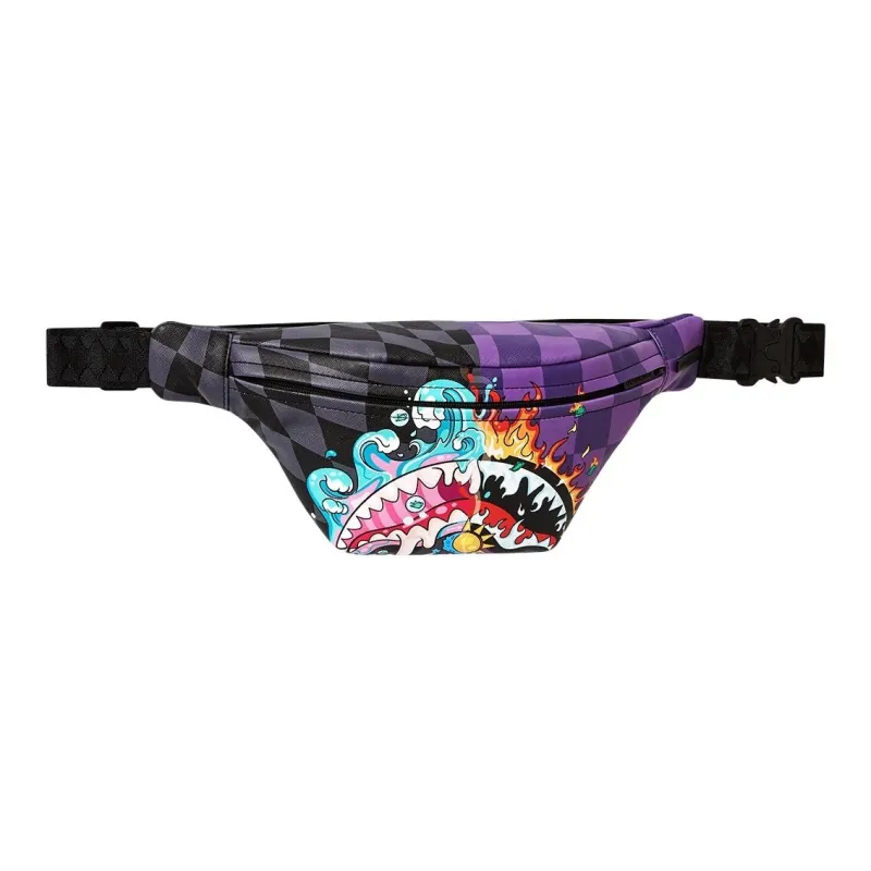 SPRAYGROUND Artificial Leather Crossbody Bag, Fanny Pack Regular Unisex Black Purple-1