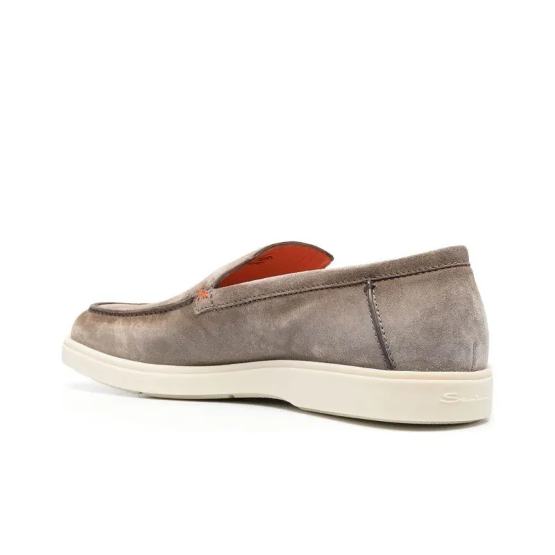 Santoni Almond Toe Slip On Loafers-4