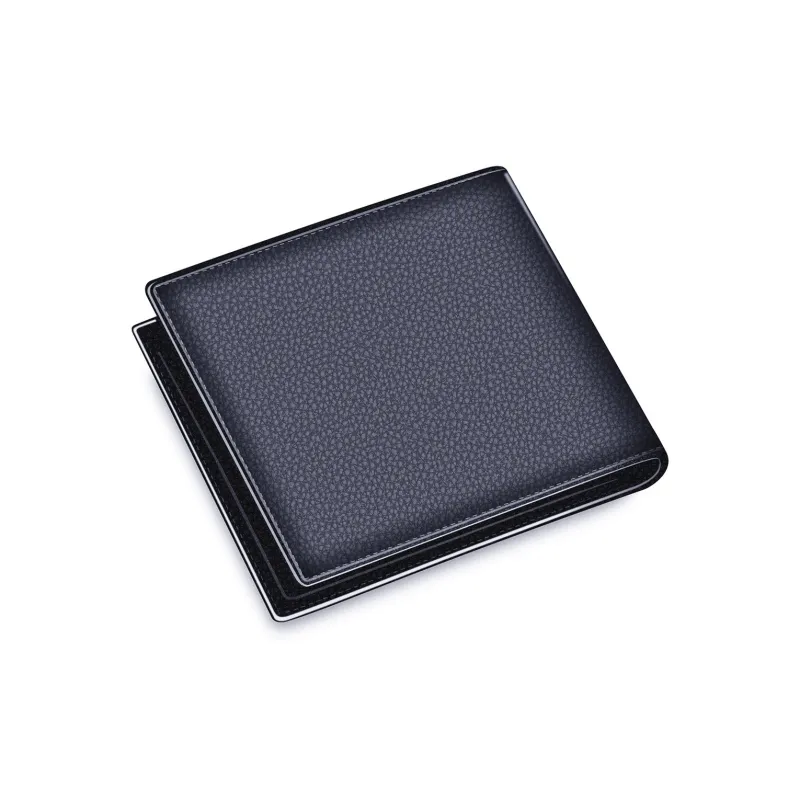 BISON DENIM Cow Leather Wallet Regular Men's Black-5