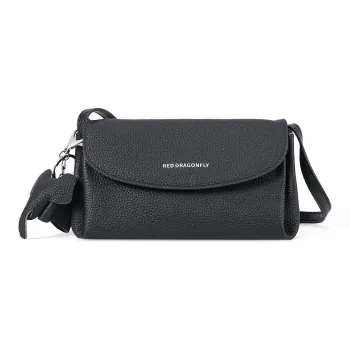 RED DRAGONFLY Cow Leather Crossbody Bag, Shoulder Bag Women's Ecru/Apricot/Black