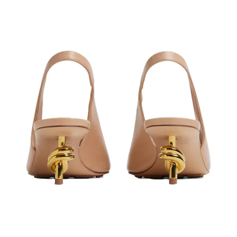 Bottega Veneta KNOT Strap Sandals 4.5cm Women's Light Brown-4
