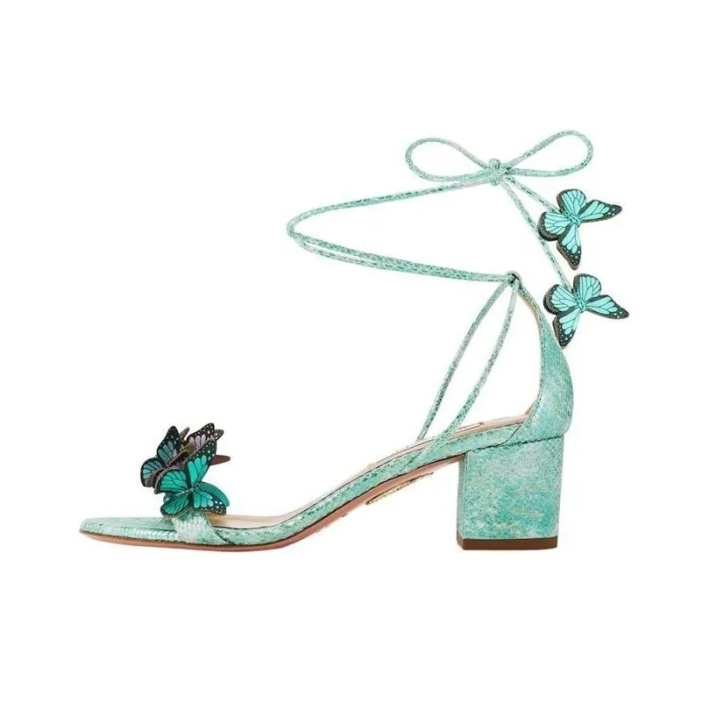AQUAZZURA Papillon 50mm Iridescent Sandals-0