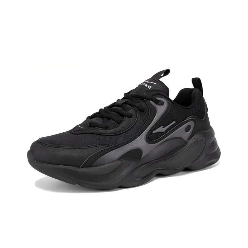 Erke Anti Slip Wear Resistant Low Top Casual Shoes Women's Black-1