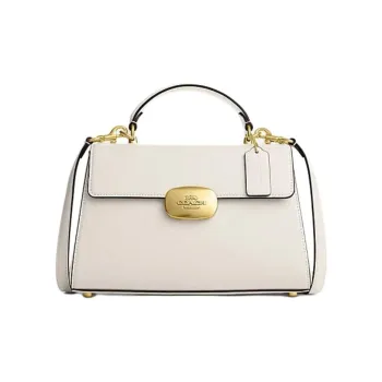 COACH Eliza Cow Leather Shoulder Bag Crossbody Bag Handbag Large Size Women's Chalk White