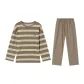 Gray with Green Stripes