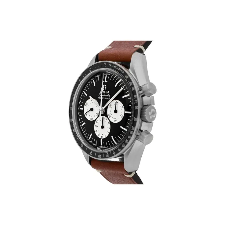 OMEGA Manual Mechanical Movement Men's Watches Watch 42mm Black Dial Stainless Steel Watch Case Cowhide Strap-1