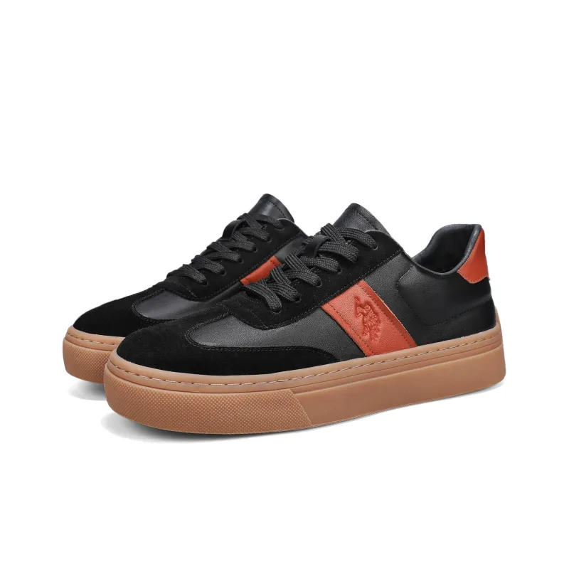 U.S. POLO ASSN. Minimalist Style German Army Trainers Height Increasing Lightweight Low Top Skateboard Shoes Men's-2