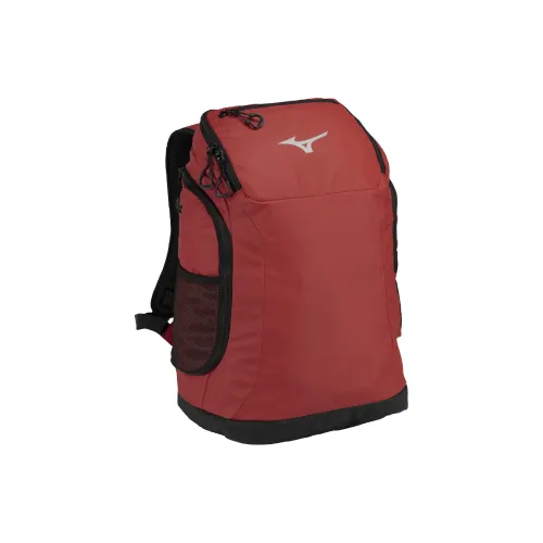 Mizuno Polyester Composite Leather Backpack Unisex Red