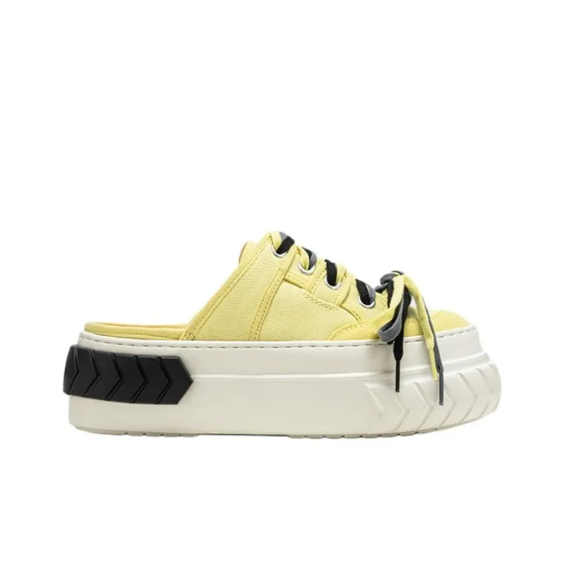 Both Rubber Sole Slip Resistant Closed Toe Slippers Men's Yellow-1