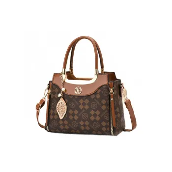 PINK·LAND PU One Shoulder Handbags Women's Brown/Coffee/Ecru