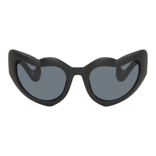 Le Specs Polymer Irregular Shape Sunglasses Women's Black
