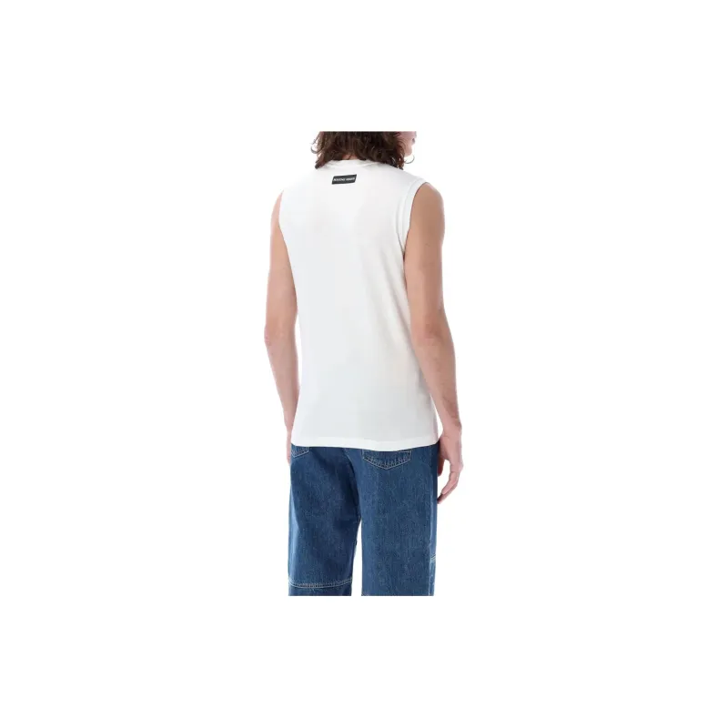 Marine Serre Tank Tops Men's White-3