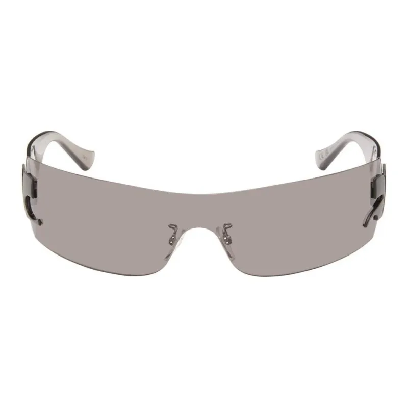 COURREGES Logo hinge Shield Sunglasses-0