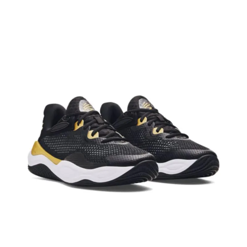 Under Armour Durable Breathable Low Top Casual Shoes Unisex Black Gold-1