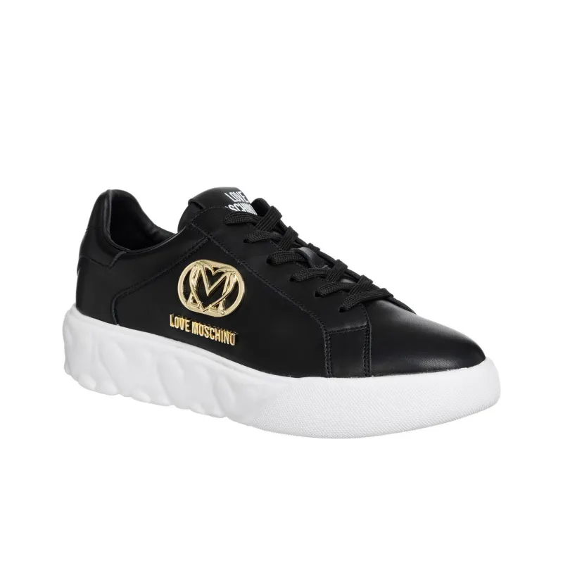 LOVE MOSCHINO Wear Resistant Low Top Skateboard Shoes Women's Black Gold-1