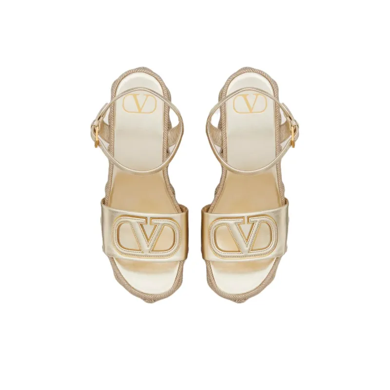 Valentino One Strap Sandals 11cm Women's Gold-4