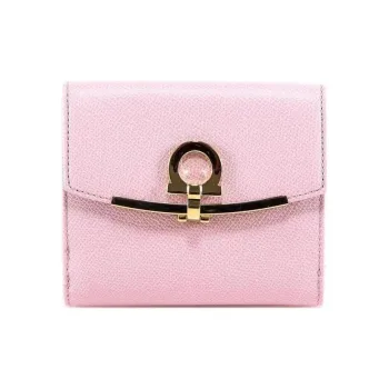 FERRAGAMO Calfskin Wallet Women's Light Pink