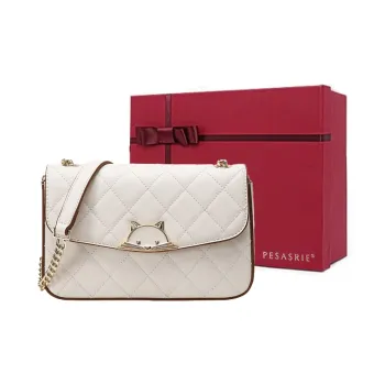 PESASRIE Leather Chain Bag, Shoulder Bag, Crossbody Bag Women's