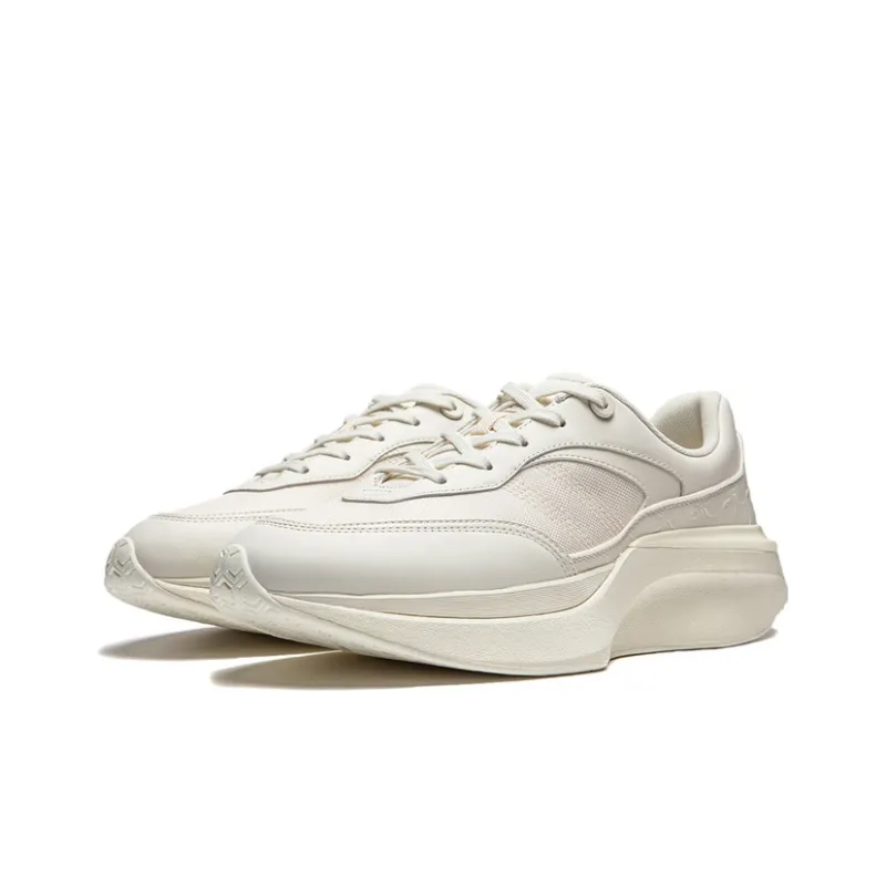 LI NING 1990 Dimensity Cushioned Wear Resistant Breathable Low Top Running Shoes Men's Ecru-2