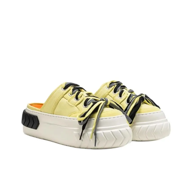 Both Rubber Sole Slip Resistant Closed Toe Slippers Men's Yellow-2