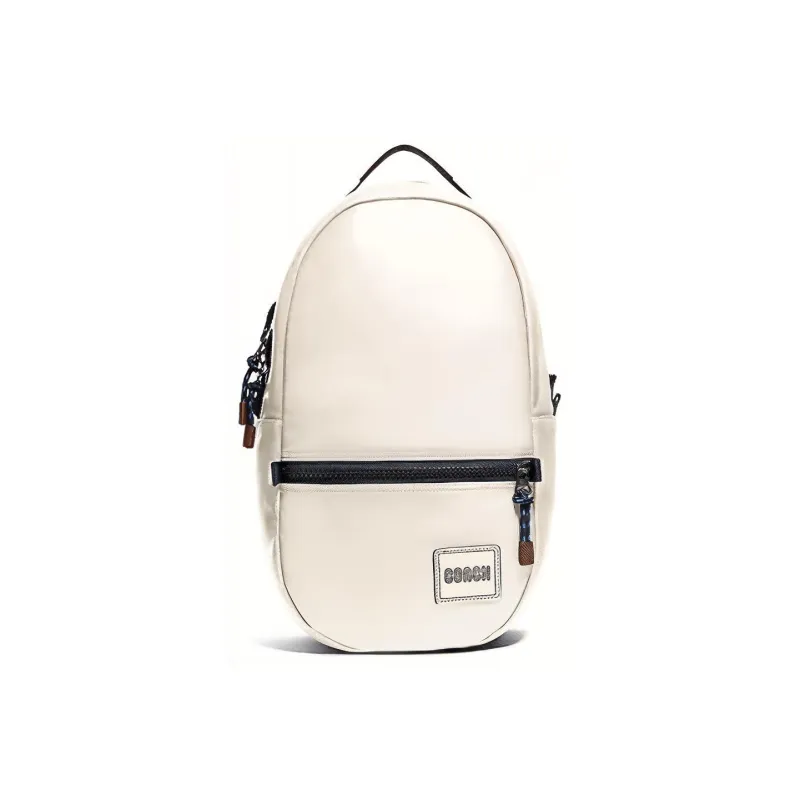 COACH Pacer Leather Backpack Medium Size Unisex Pink White-0