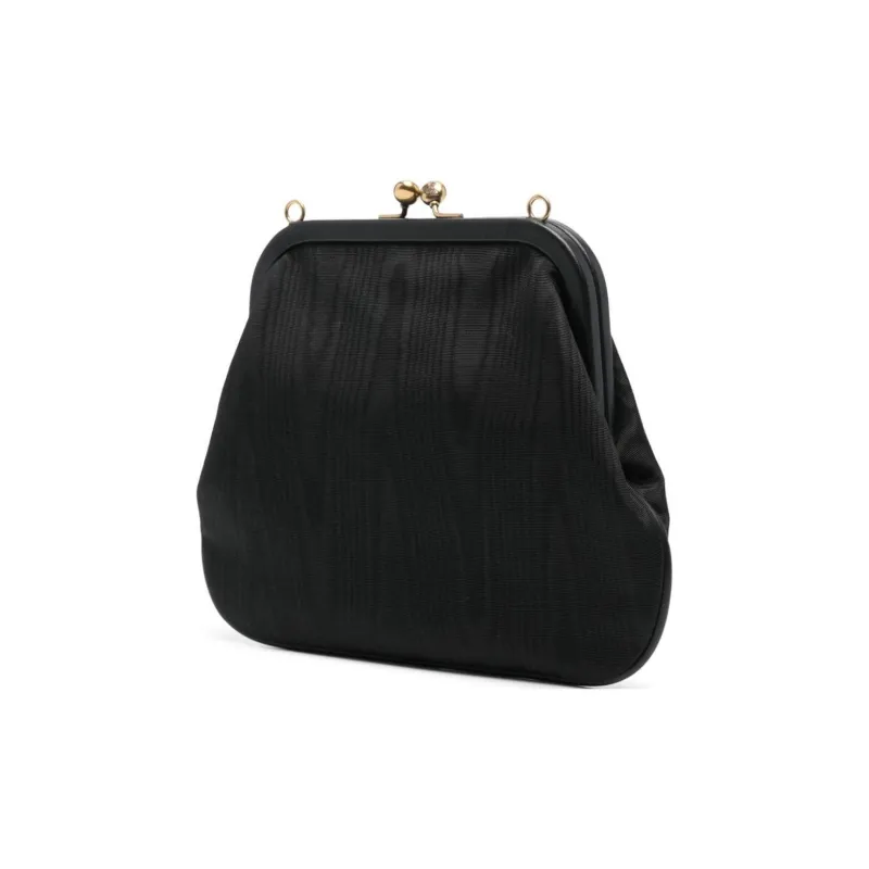 Vivienne Westwood Calfskin Textile One Shoulder Clutch Women's Black-1