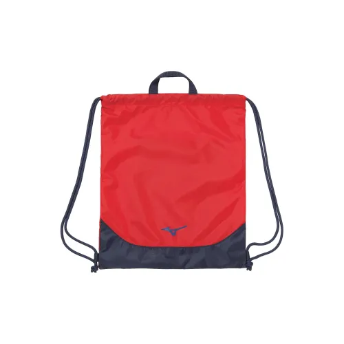 Mizuno Polyester Backpack Unisex Red & Marine Blue