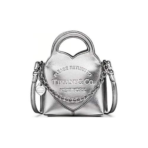 TIFFANY & CO. Return To Tiffany Collection Goatskin Shoulder Bag, Crossbody Bag, Handbag Extra Mini Women's Silver