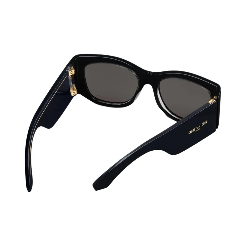 DIOR Acetate Irregular Shape Sunglasses Women's Black-3