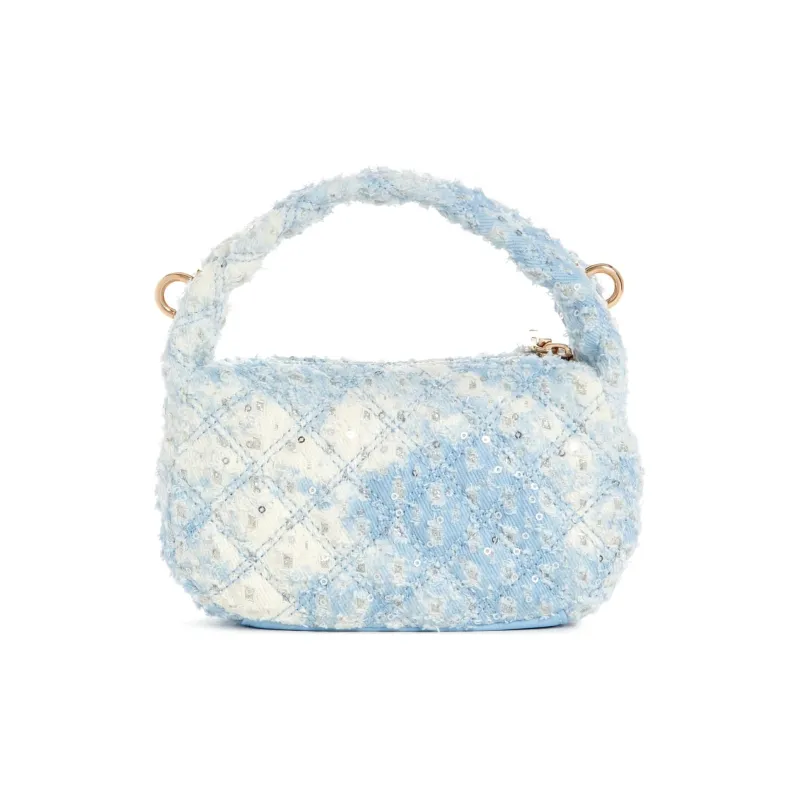 GUESS Sequins Denim Shoulder Bag Crossbody Bag Handbag Mini Women's Blue-2