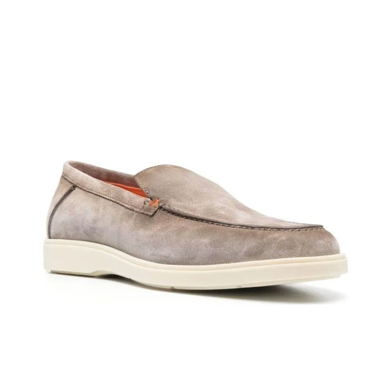 Santoni Almond Toe Slip On Loafers-2