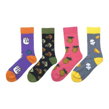 Flowers In Water Mid-Calf Socks Men's 4 Pack