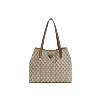 GUESS Artificial Leather Tote Bag Shopping Bag Shoulder Bag Handbag Small Size Women's Brown