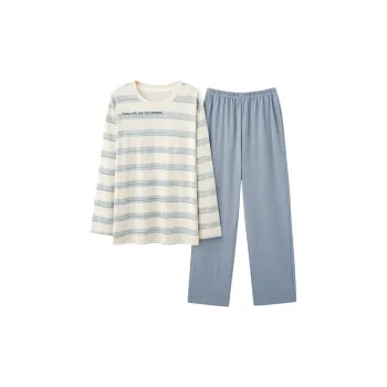 Chun Xi Pajama Set Men's Blue White