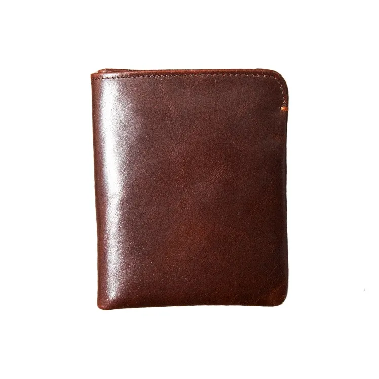 Back Step Top Grain Cow Leather Wallet Unisex Black/Coffee-4