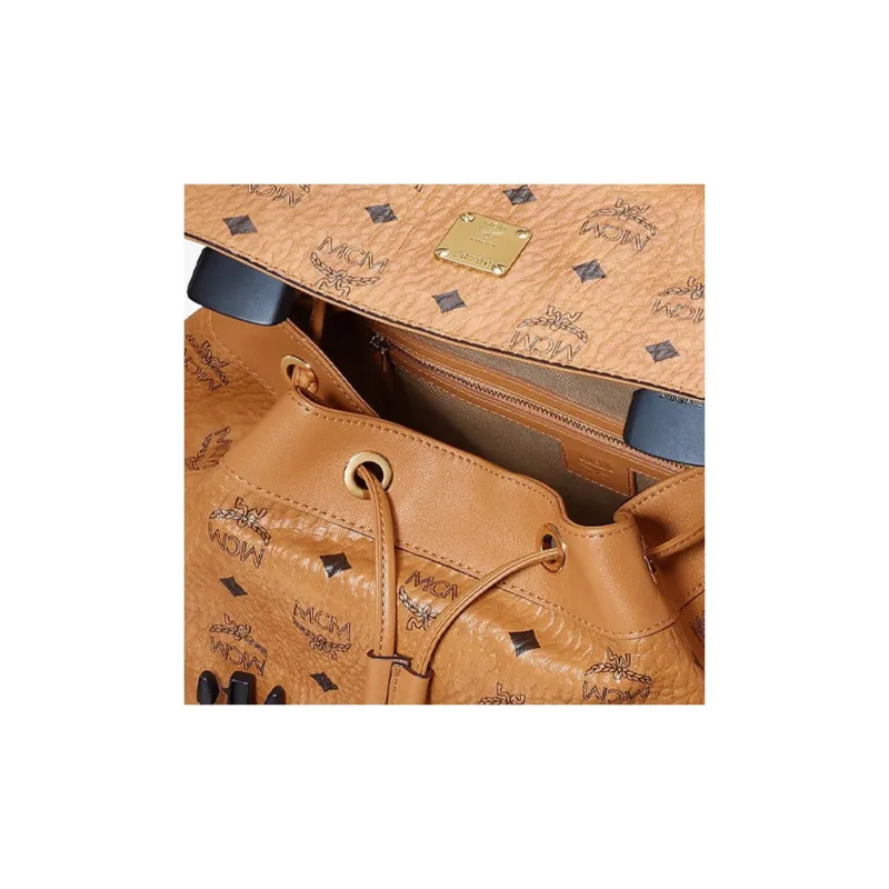 MCM Brandenburg Backpack Visetos Small Cognac-3