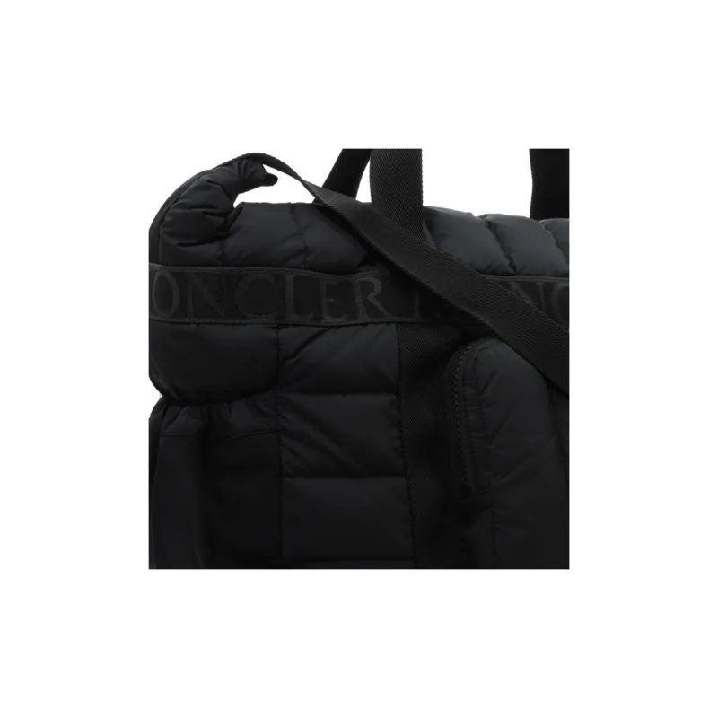 Moncler Calfskin Trim Handbag Shoulder Bag Crossbody Bag Travel Bag Large Size Men's Black-3